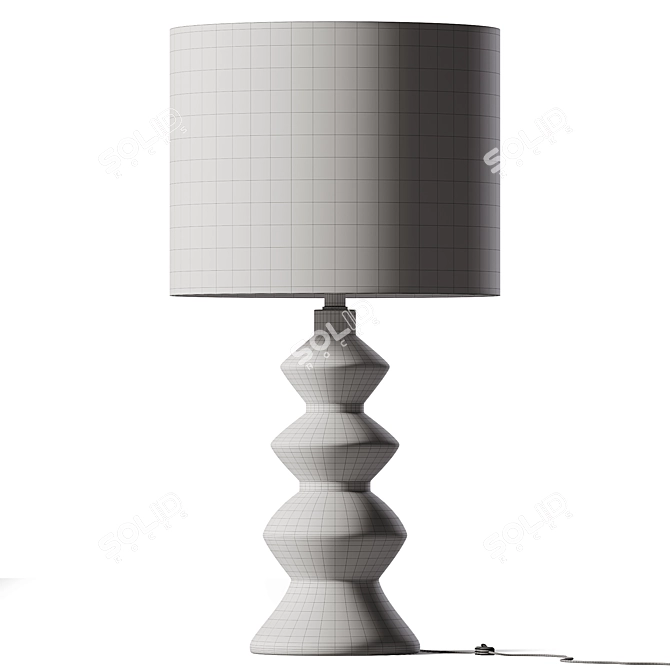 Sleek White Stone Floor Lamp 3D model image 2