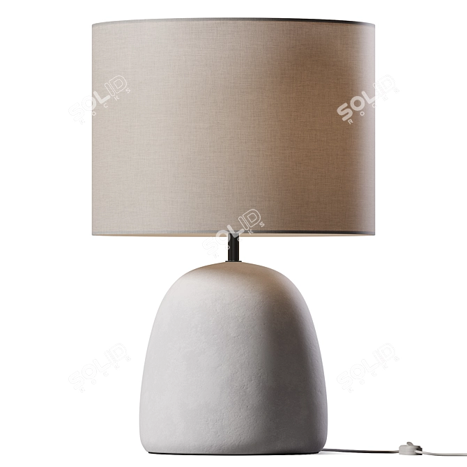 Elegant Stoneware Polyester Table Lamp 3D model image 1