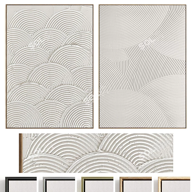 Plaster Textured Dual Photo Frame 3D model image 1