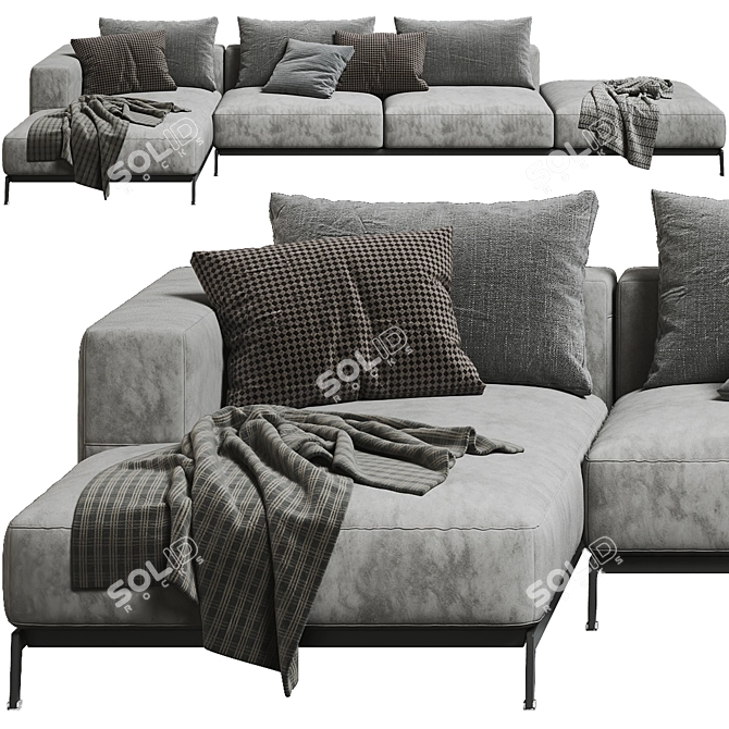 Ettore Sofa Composition 01, Vray 3D model image 3