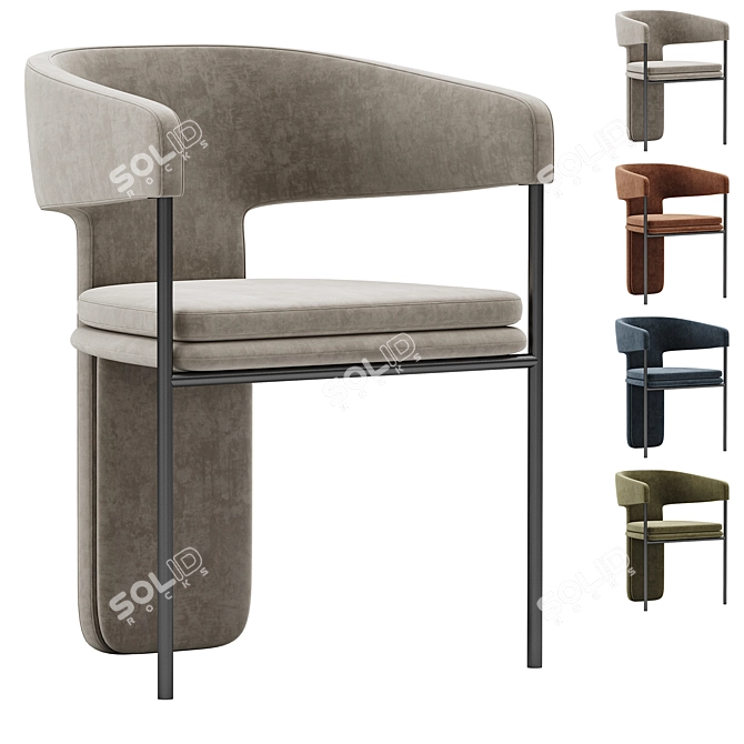 Modern Dining Chair Set Palazzo 3D model image 2