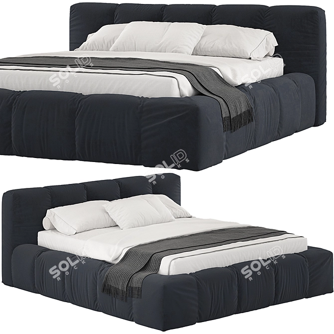  Italian Tufty Bed Model (3dsmax2017 +obj) 3D model image 1