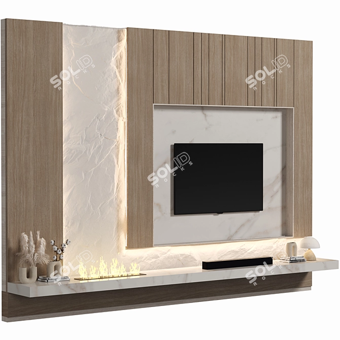 Modern TV Wall Unit 123 3D model image 1