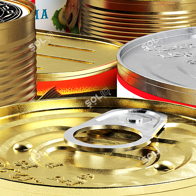 Glossy Canned Fish Model 3D model image 4