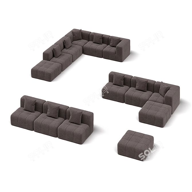 Bergen Modular Sofa Set 3D model image 1