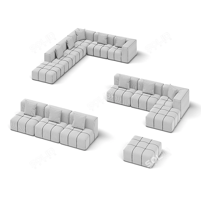 Bergen Modular Sofa Set 3D model image 3