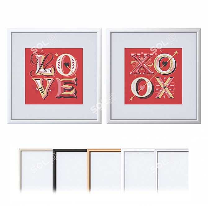 Multi Material Picture Frame Set 3D model image 1