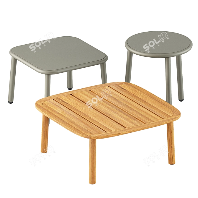 Elegant Outdoor Coffee Table Set 3D model image 3