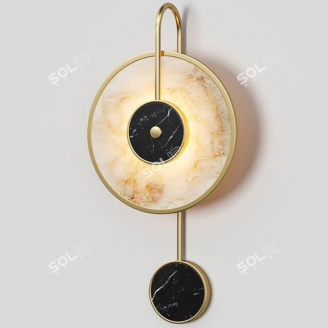 Marble Disc LED Wall Sconce 3D model image 2