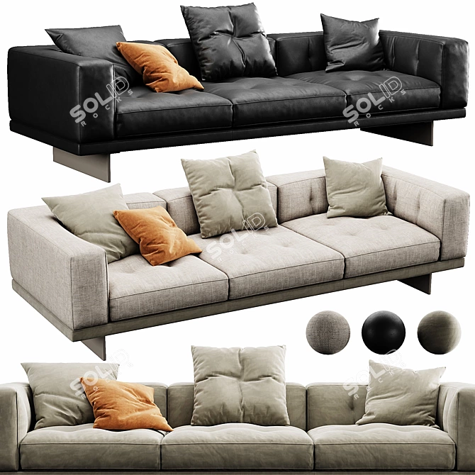 Contemporary Minotti Dylan Sofa Set 3D model image 1