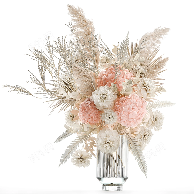 Luxury Dried Flower Bouquet 3D model image 1