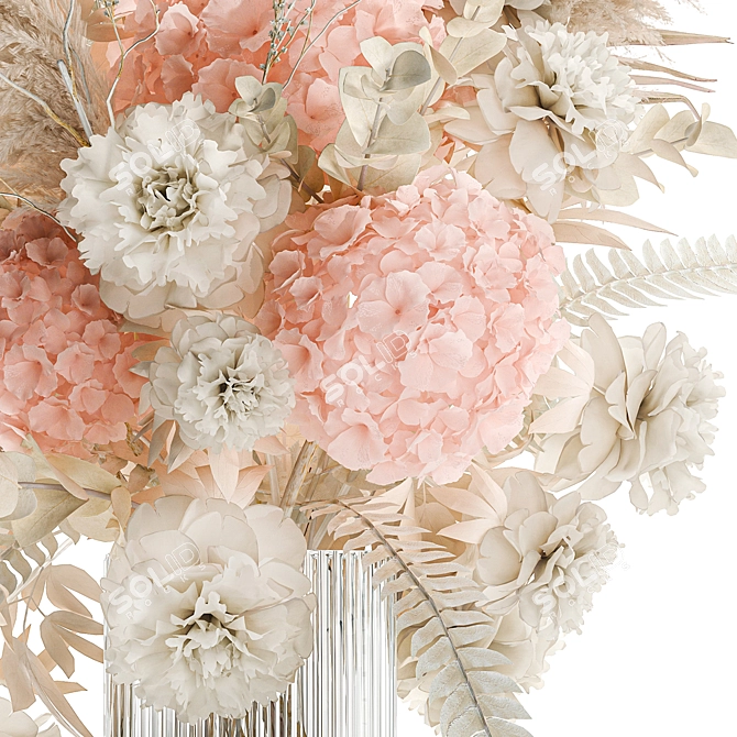 Luxury Dried Flower Bouquet 3D model image 2