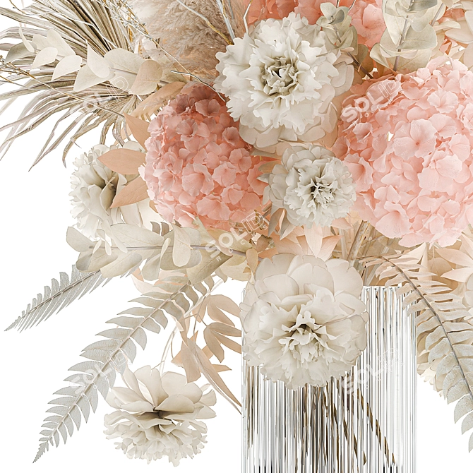 Luxury Dried Flower Bouquet 3D model image 4