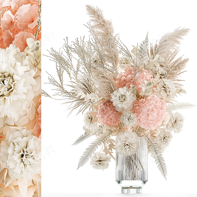 Luxury Dried Flower Bouquet 3D model image 6