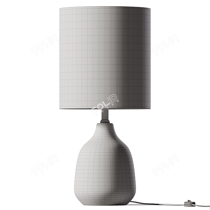 Sage Ceramic Table Lamp with White Shade 3D model image 2