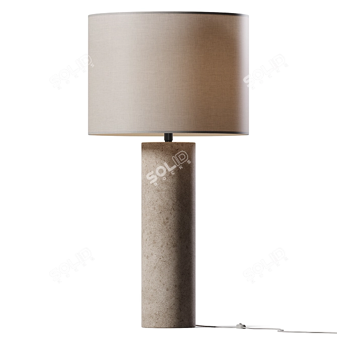 Modern Concrete Table Lamp in Gray 3D model image 1