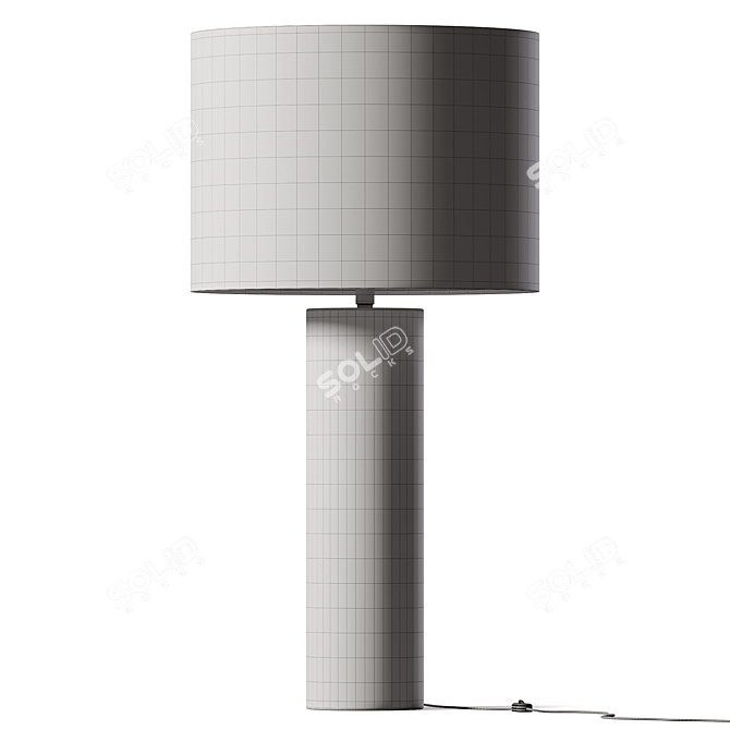 Modern Concrete Table Lamp in Gray 3D model image 2