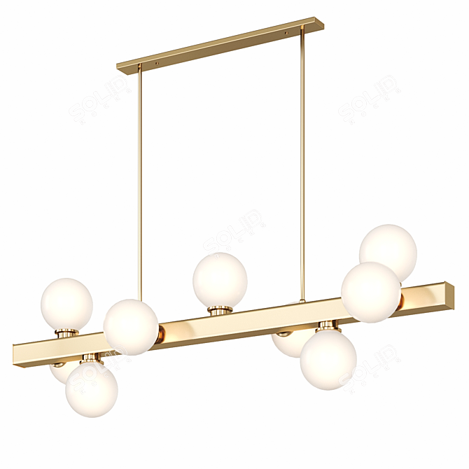 Glass Shade Branch Chandelier 3D model image 1