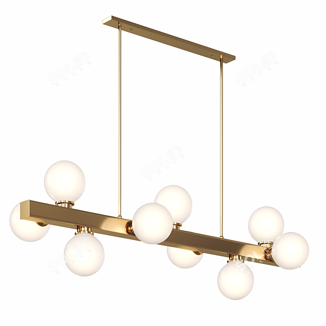 Glass Shade Branch Chandelier 3D model image 2