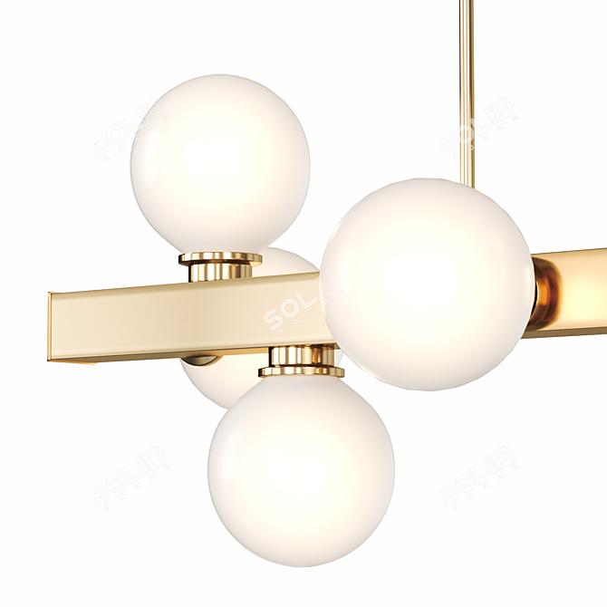 Glass Shade Branch Chandelier 3D model image 3