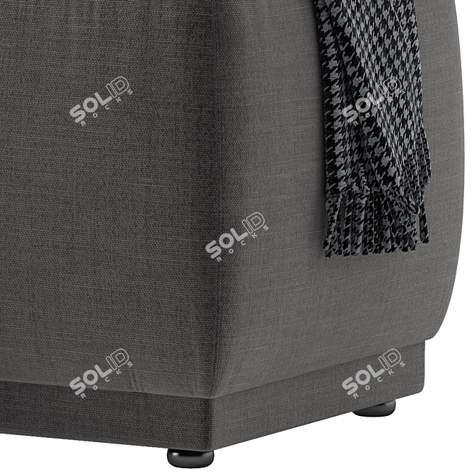 Modern Axel Upholstered Pouf 3D model image 3