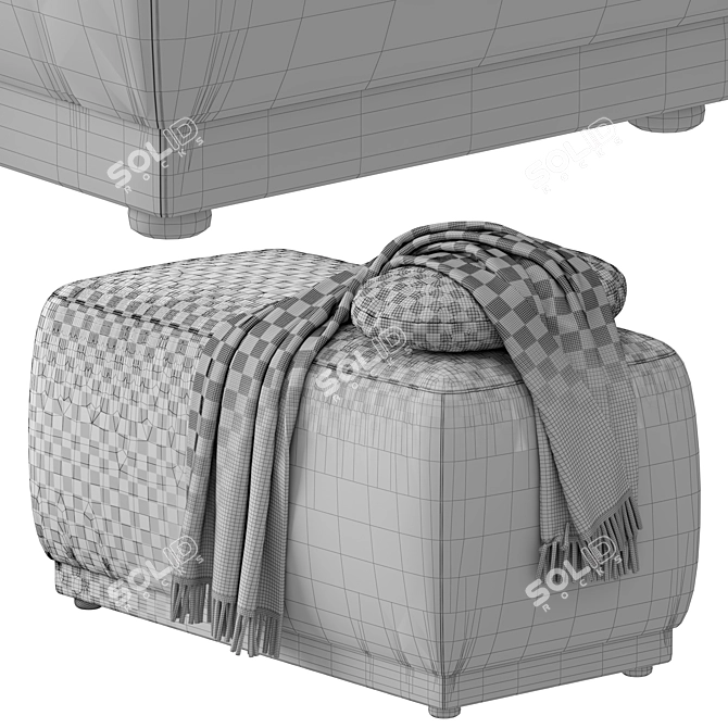 Modern Axel Upholstered Pouf 3D model image 7