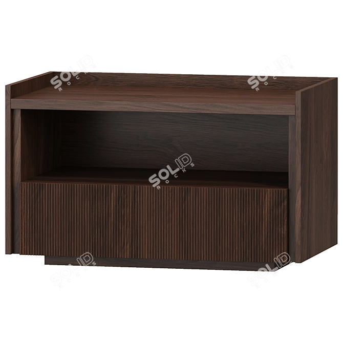 Modern Geometric Nightstand with Drawers 3D model image 1