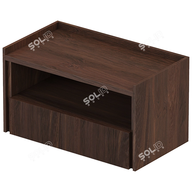 Modern Geometric Nightstand with Drawers 3D model image 2