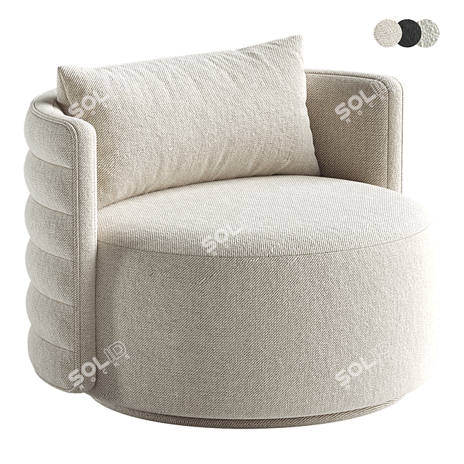 Buddy Milk Boucle Kids Swivel Chair 3D model image 1