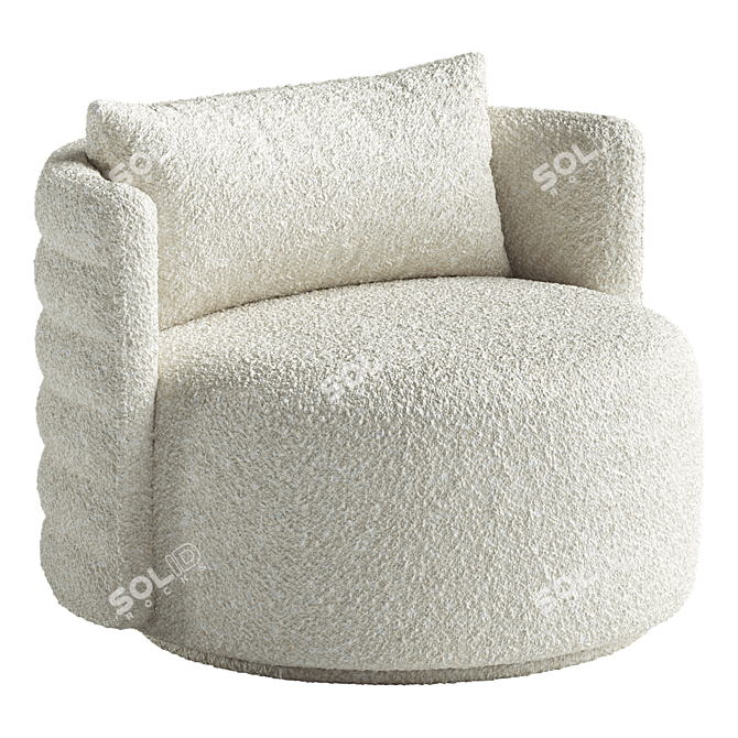 Buddy Milk Boucle Kids Swivel Chair 3D model image 6