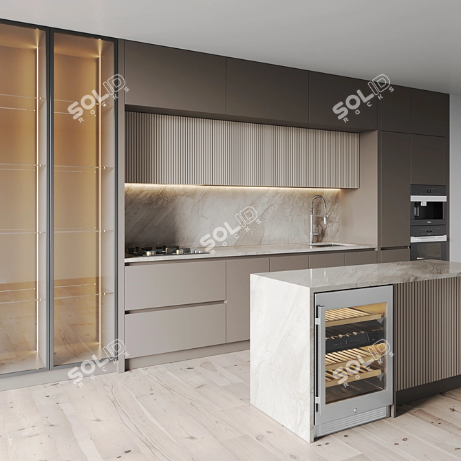 Modern Kitchen Interior 3D Models 3D model image 2