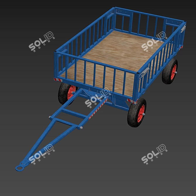 Polygonal Cart Model 3 3D model image 5