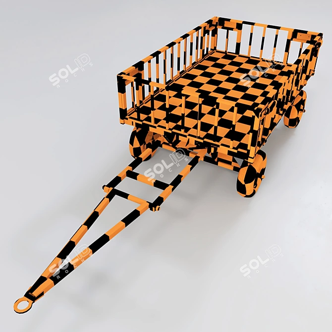 Polygonal Cart Model 3 3D model image 7