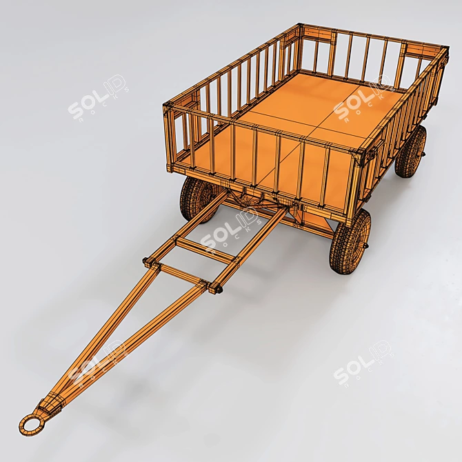 Polygonal Cart Model 3 3D model image 13