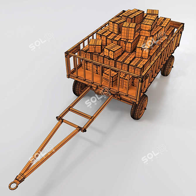 Polygonal Cart Model 3 3D model image 15