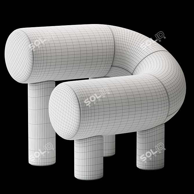 Sleek Modern Armchair Design UMI 3D model image 5