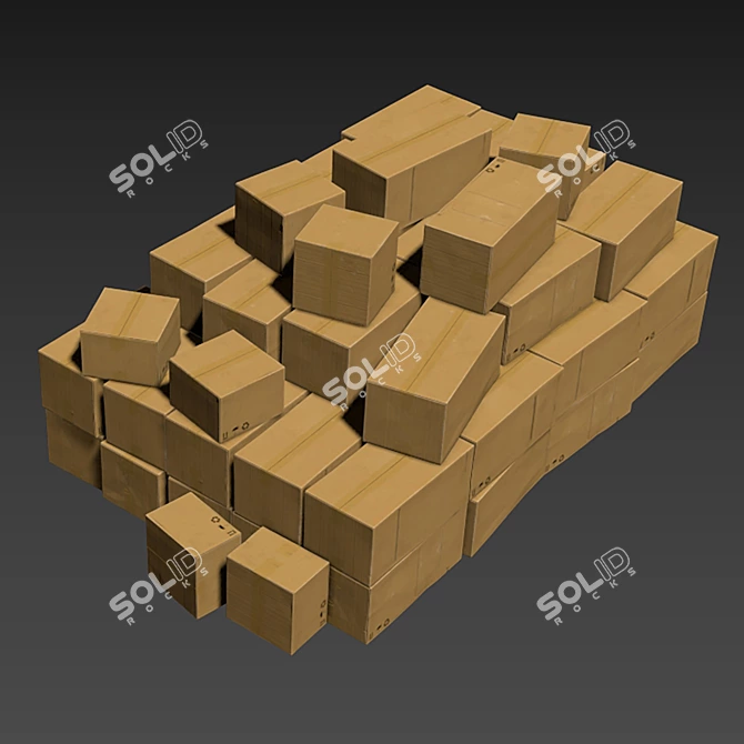 High-Resolution Textured Polygon Box 3D model image 5