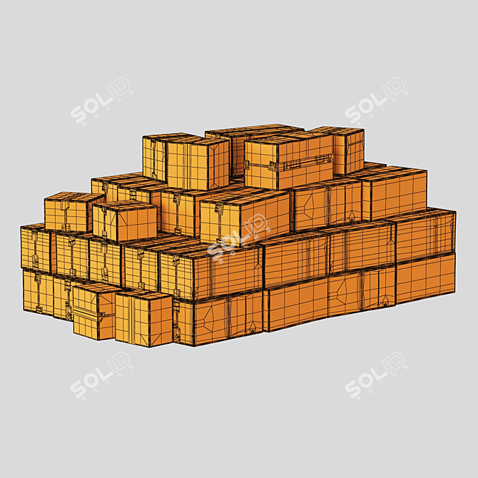 High-Resolution Textured Polygon Box 3D model image 6