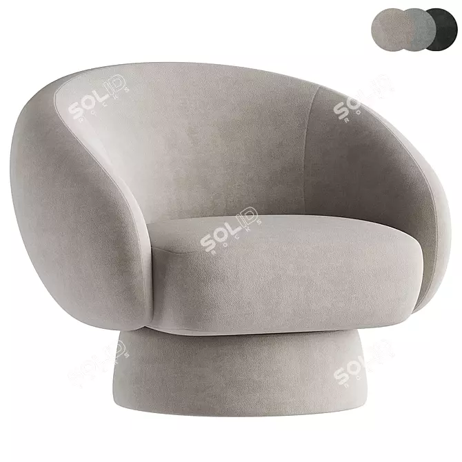 Elegant Alana Fabric Armchair Design 3D model image 1