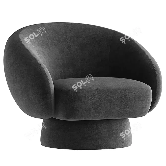 Elegant Alana Fabric Armchair Design 3D model image 2