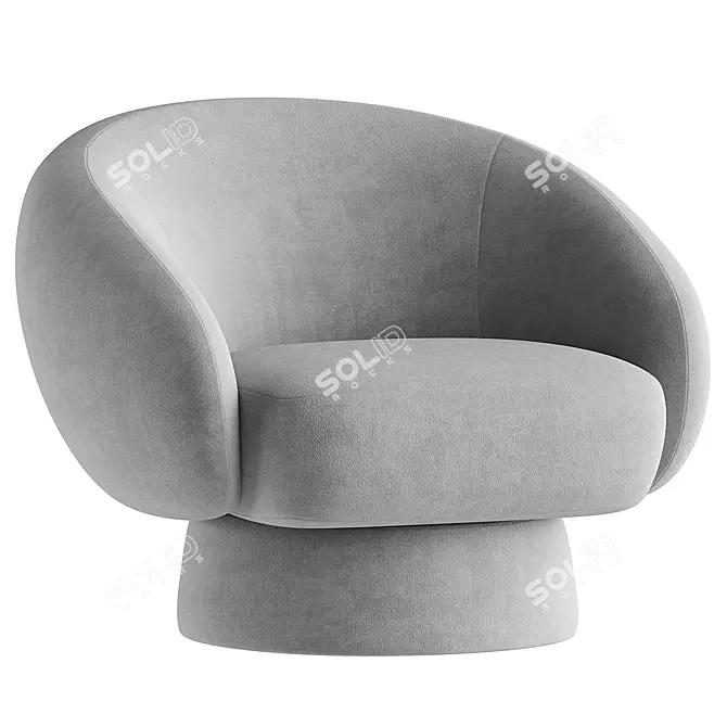 Elegant Alana Fabric Armchair Design 3D model image 3