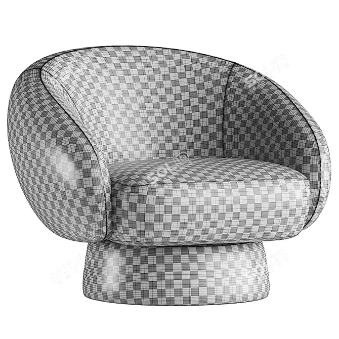 Elegant Alana Fabric Armchair Design 3D model image 4