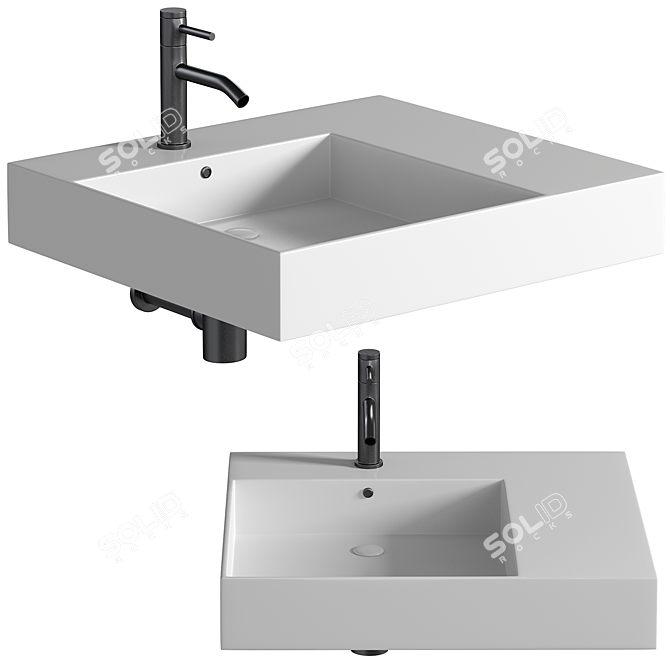 Modern Ceramic Vessel Sink Counter 3D model image 1