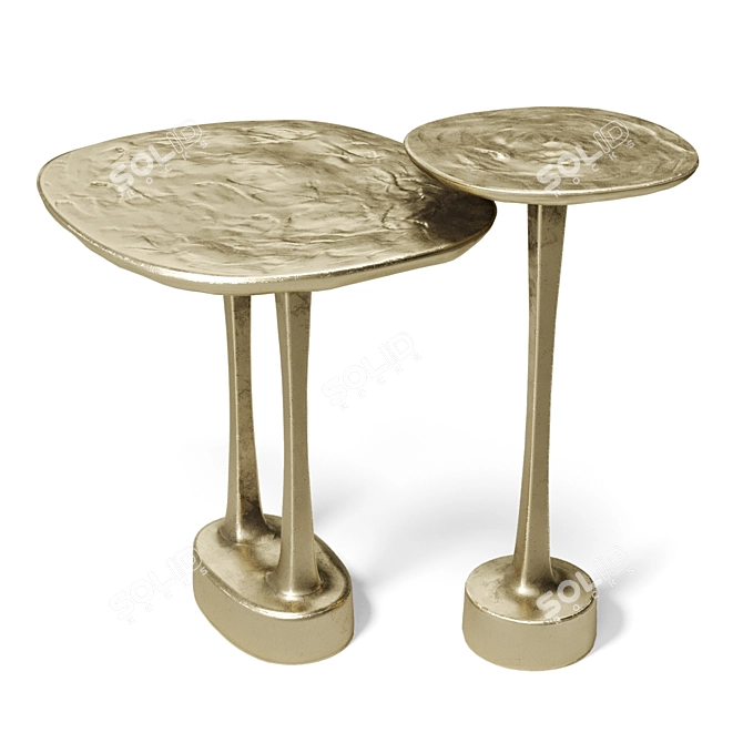 Metal Mushroom Henge Table Stand 3D model image 2