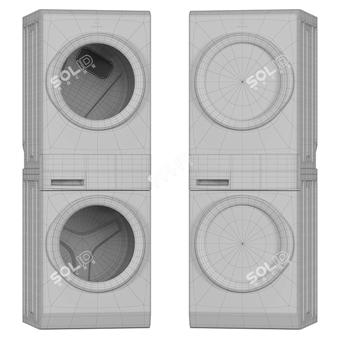 Electrolux Laundry Tower Washer Dryer 3D model image 4