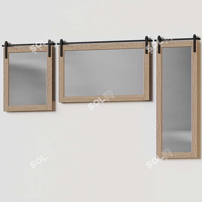 Enora Farmhouse Accent Mirror 3D model image 3