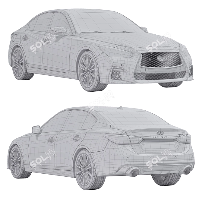 Title: Luxury Infiniti Q50 Sedan Archive 3D model image 3