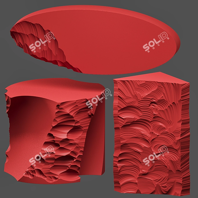 Geometric Gypsum Decor Set 3D model image 2