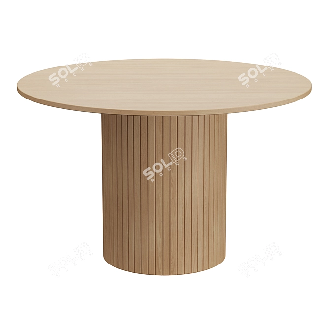 Wooden Hill Table & Vish Chair 3D model image 3