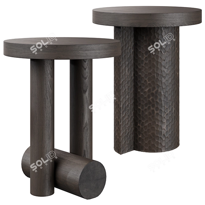 Sleek Scandinavian Side Tables 3D model image 1